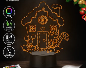 LED Lamp - Gingerbread House (Christmas)