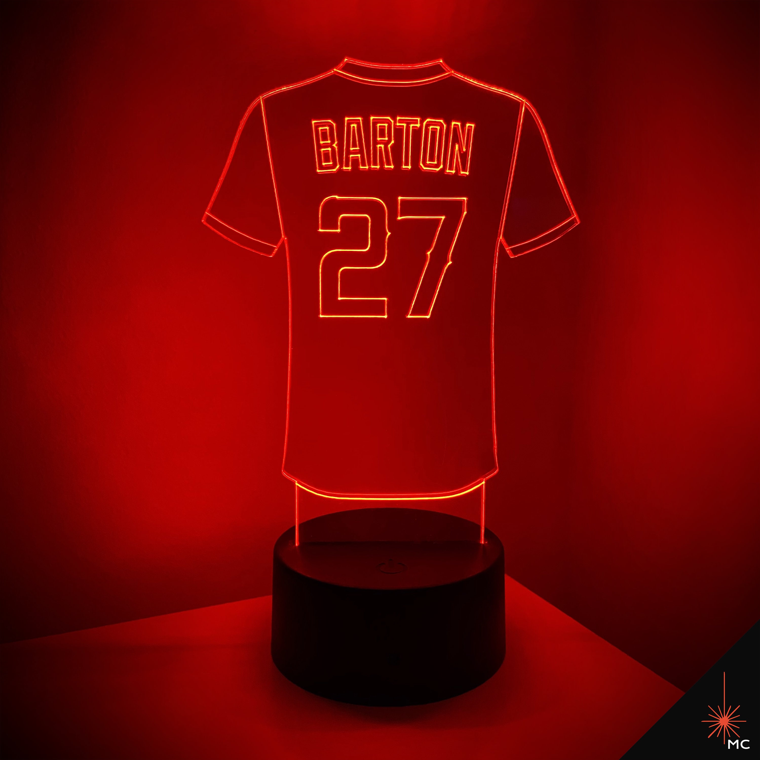 Design Your Own - Baseball / Softball Jersey LED Lamp - Etsy