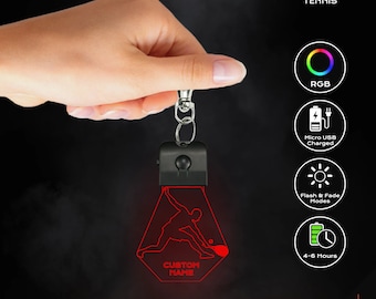 Design Your Own - Custom Tennis LED Keychain (Male / Female)