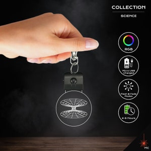 LED Keychain - General Relativity Curve / Black Hole (Science)
