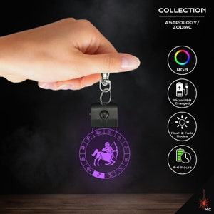 LED Keychain - Sagittarius (Astrology / Zodiac)