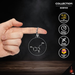 Keychain - Serotonin Molecule (Science)