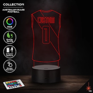 Design Your Own - Australian Rules Football Jersey LED Lamp