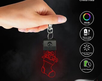 LED Keychain - Christmas Gift Sock / Stocking (Christmas)