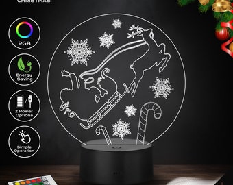 LED Lamp - Flying Santa / Reindeers (Christmas)
