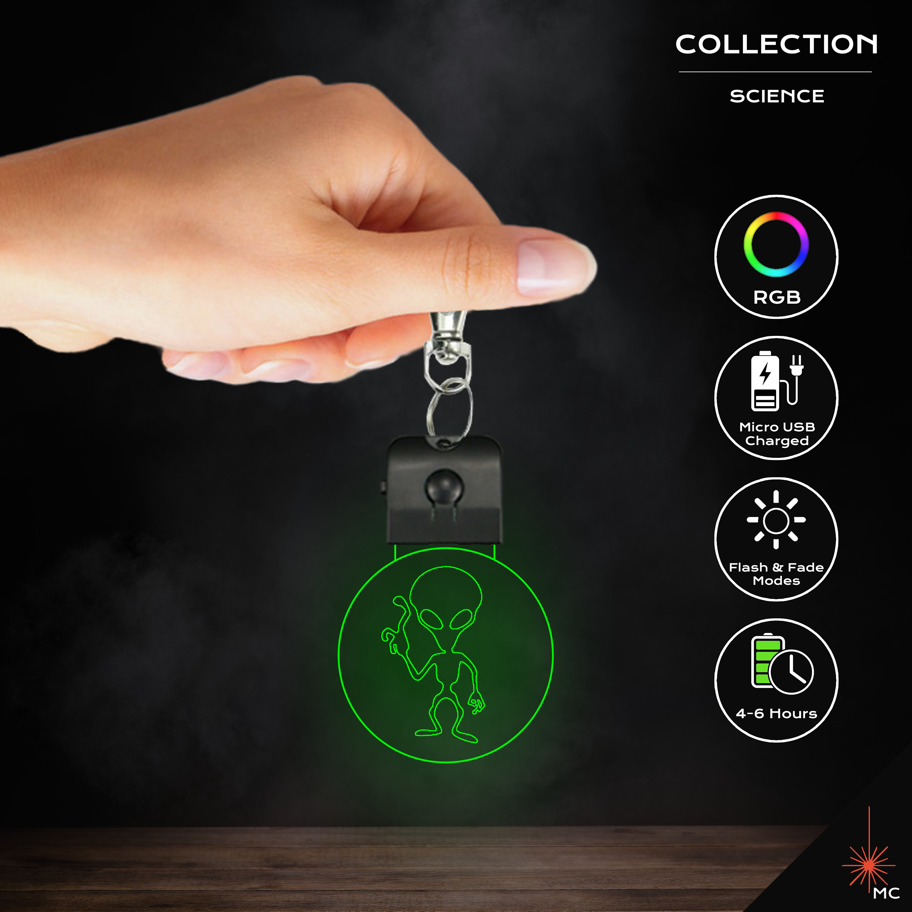 LED Keychain - Alien (science) - Etsy