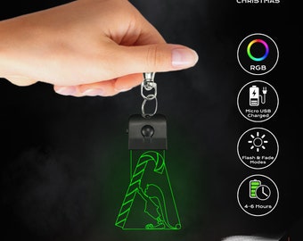 LED Keychain - Elf w/ Candy Cane (Christmas)