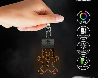 LED Keychain - Gingerbread Man (Christmas)