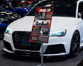 Custom A4 Vehicle Info Graphic Placard Stand Display (Motor Vehicle Accessories)
