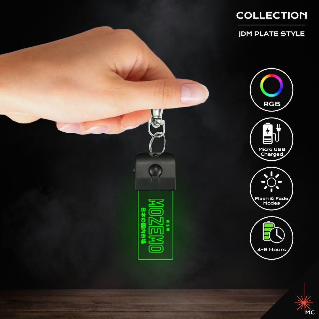 Design Your Own - Custom LED Vehicle Registration Number Plate Keychain ...