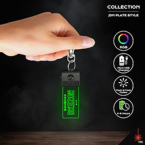 Design Your Own - Custom LED Vehicle Registration Number Plate Keychain [JDM Style]