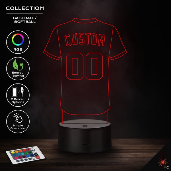 Design Your Own - Baseball / Softball Jersey LED Lamp