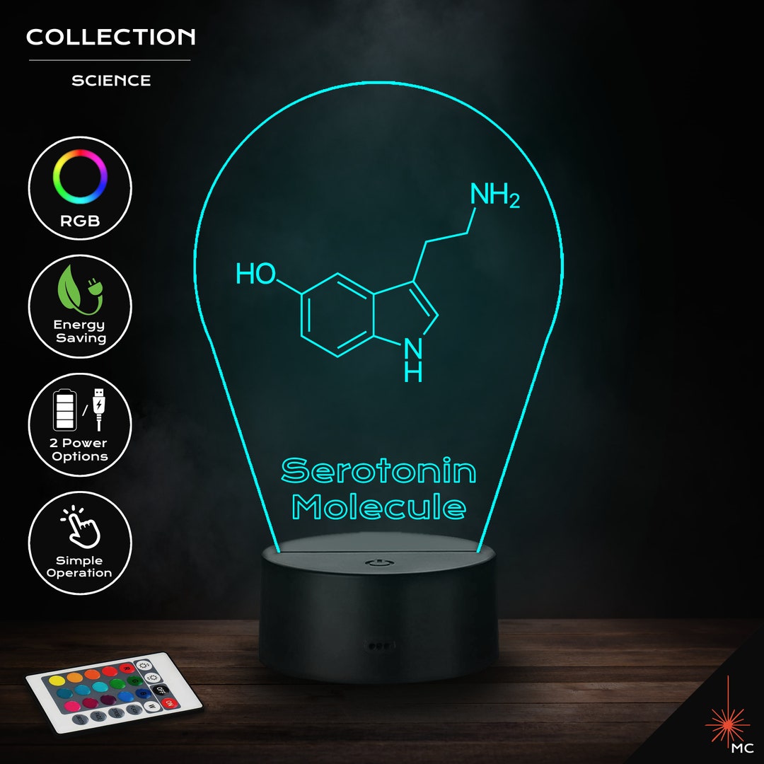 LED Lamp Serotonin Molecule science Etsy