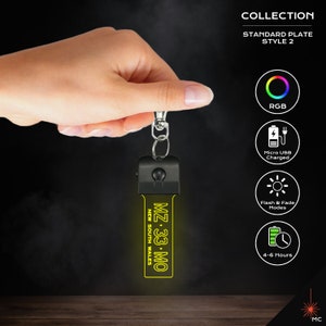Design Your Own - Custom LED Vehicle Registration Number Plate Keychain [Standard Style 1]