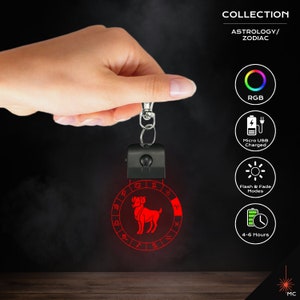 LED Keychain - Aries (Astrology / Zodiac)