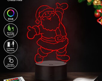 LED Lamp - Happy Santa (Christmas)