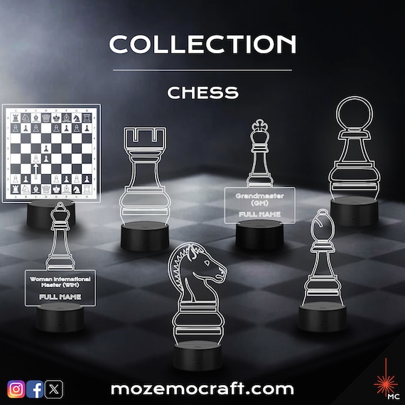 Lámpara LED Apertura de Gambito de Reina (Ajedrez)