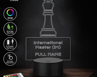 LED Lamp - International Master (IM) + Full Name (Chess)
