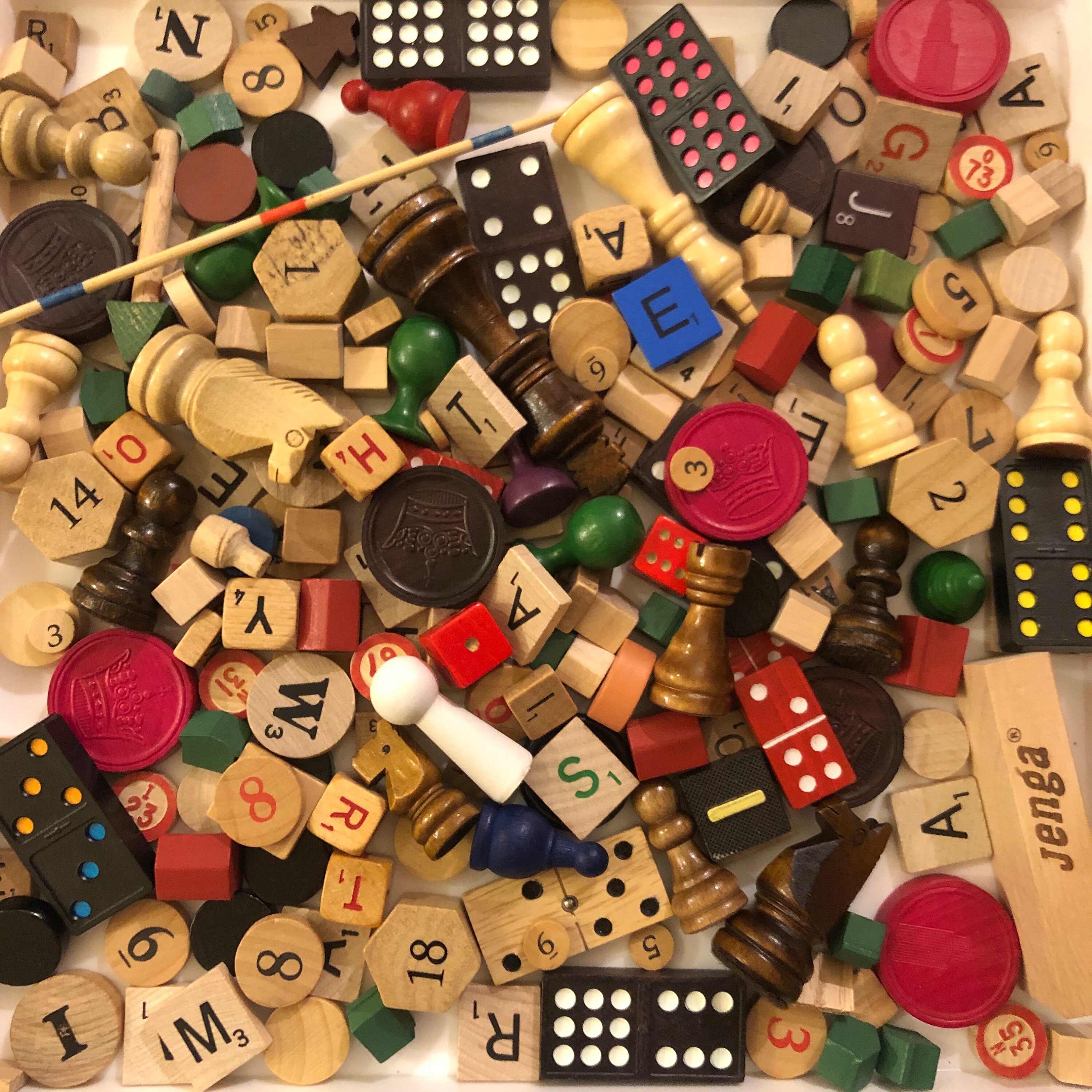 Large Lot of Wooden Board Game Pieces. Mostly Vintage Wood Etsy