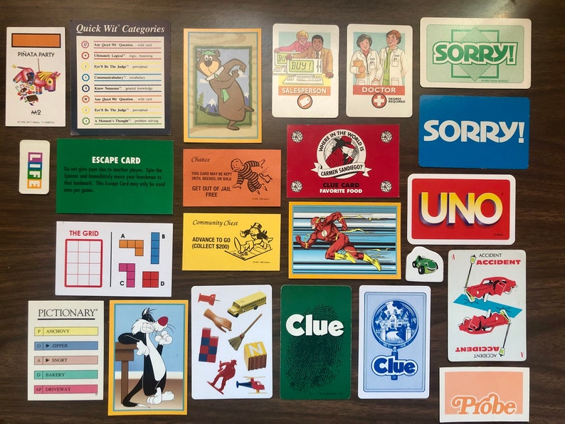 Vintage Playing Cards and Board Game Ephemera. Old Maid, Bingo cards, Monopoly, Sorry, CandyLand… image 7