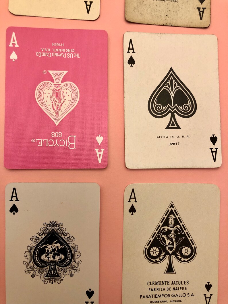 Collection of Ace of Spades From Various Decks of Playing Etsy