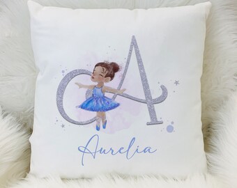Personalised Ballerina Cushion, Gift For Ballet Dancer, Alphabet Pillow