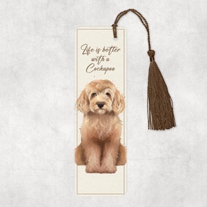 Personalised Cockapoo Bookmark, Dog Lovers Bookmark, Cockapoo Owners Gift
