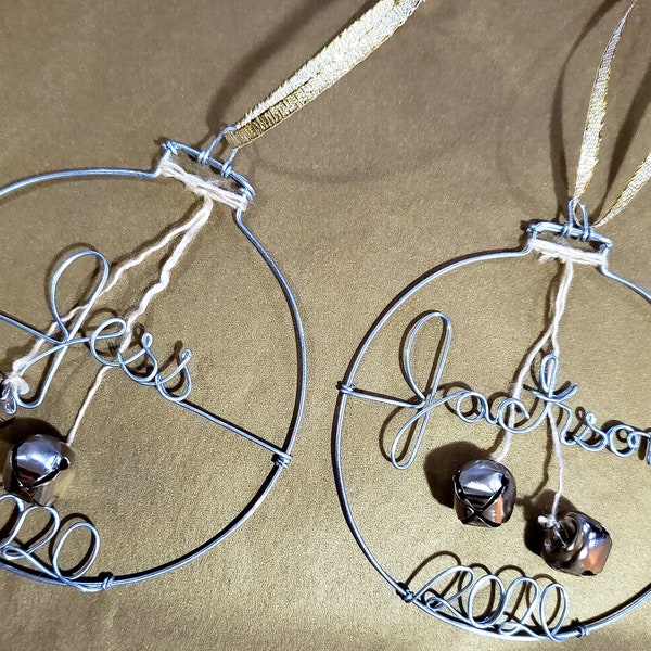 Wire Name Ornament Etsy