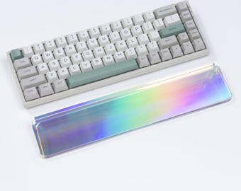 Crystal Glass Ergonomic Wrist Rest Rainbow Keyboard Support