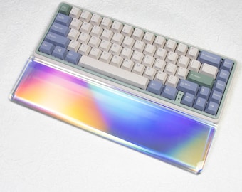 Crystal Glass Ergonomic Wrist Rest Rainbow Keyboard Support