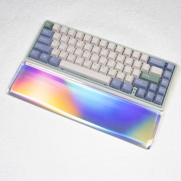 Crystal Glass Ergonomic Wrist Rest Rainbow Keyboard Support