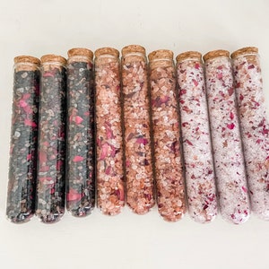 Romantic Fairytale Bath Salt, Test Tube Bath Salt, Floral Bath Salt, Rose Bath Salt, Party Favor Bath Salt