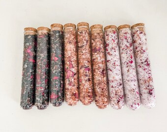 Romantic Fairytale Bath Salt, Test Tube Bath Salt, Floral Bath Salt, Rose Bath Salt, Party Favor Bath Salt