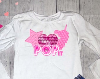 Valentines Day Pop It Shirt | Long Sleeve Valentines Day Shirt | Pink Pop It Shirt | Valentines Day Shirt | Heart Pop It Shirt