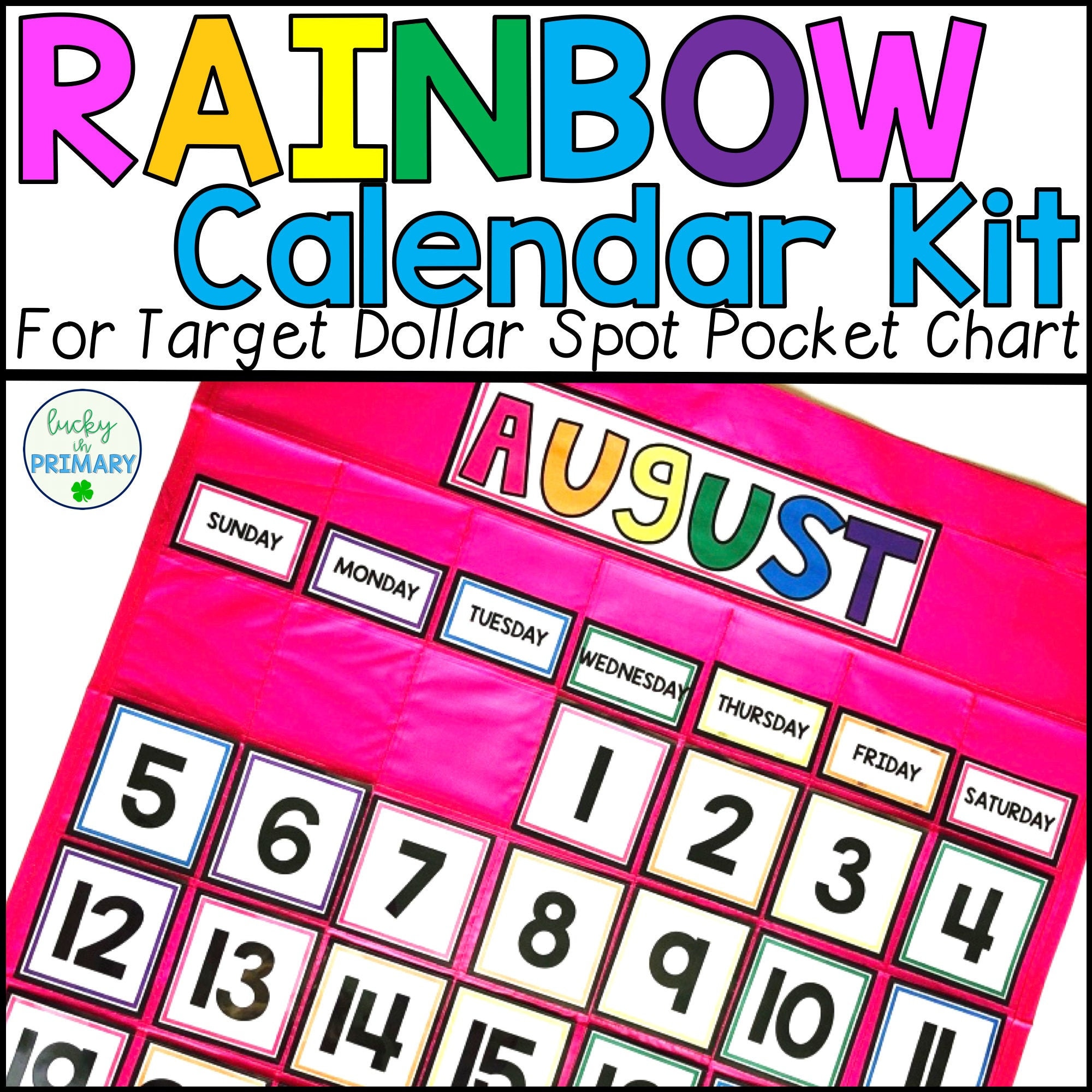 calendar kit for target calendar pocket chart bulletin board etsy
