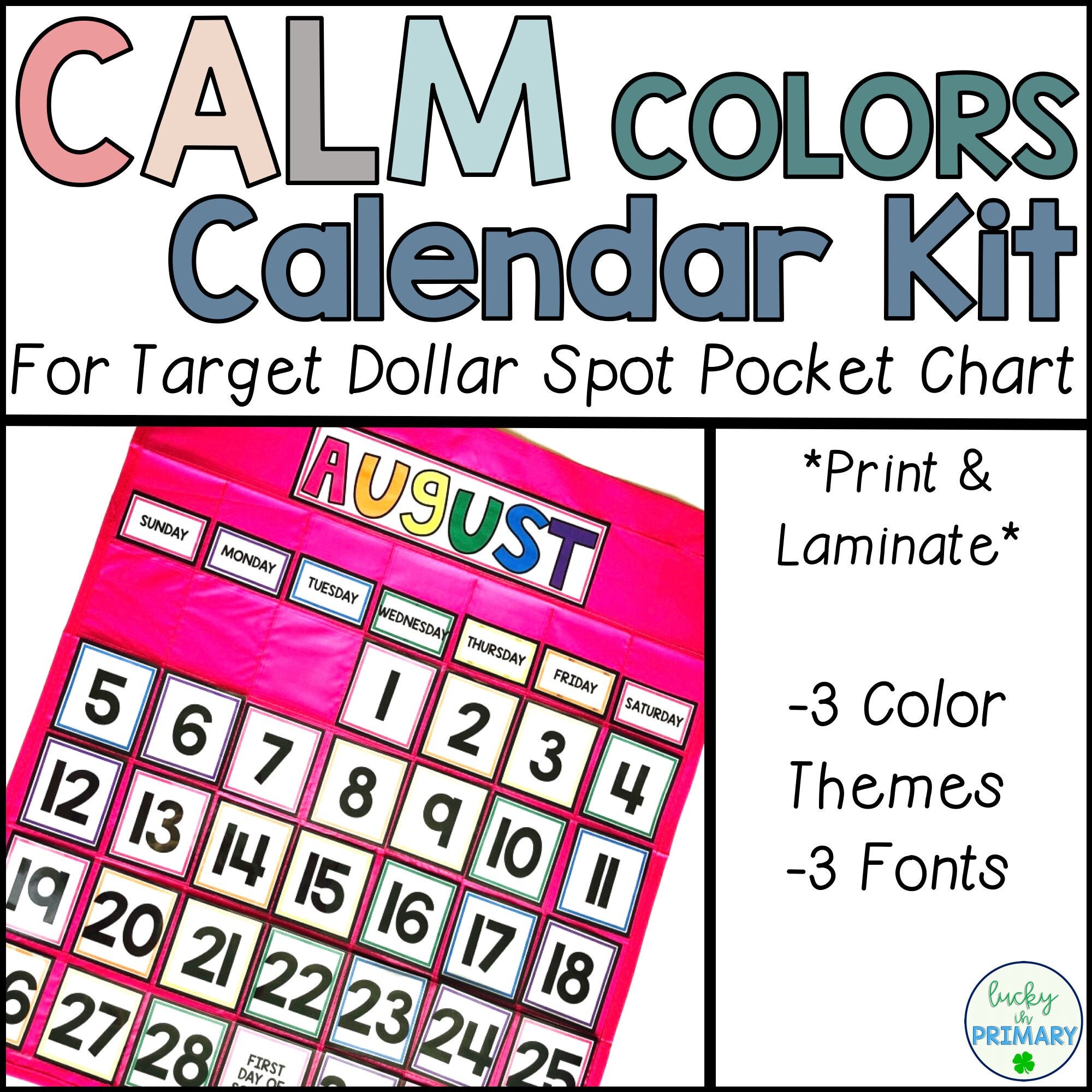 calendar-kit-for-target-calendar-pocket-chart-calm-colors-etsy