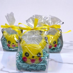 Set of 3 - Yellow Chubby Rodent Soap, Cartoon Character, Gift for Kids, Stocking Stuffer, Small Birthday Gift, Party Favor