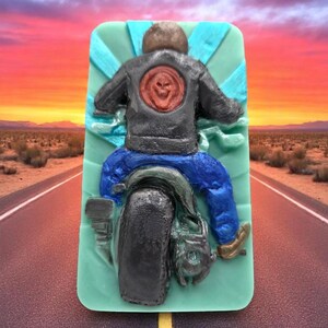 Motorcycle Rider Soap, Gift for Him, Motorcycle Lovers, Motorcycle Rider, Father&#39;s Day, Men Birthday, Stocking Stuffer, Party Favor