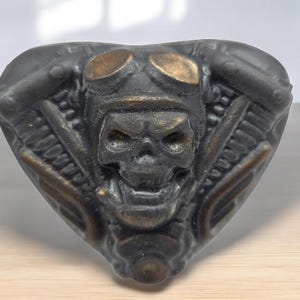 Set of 2- Biker Skull Soap, Halloween, Horror Lovers, Skull Rider, Gift for Him, Party Favor