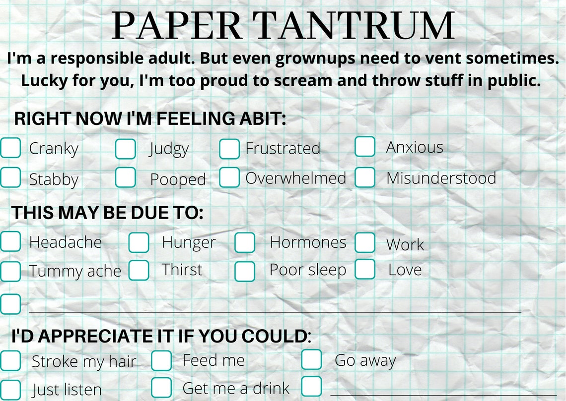 Digital Download Paper Tantrum Etsy