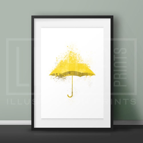 How I Met Your Mother Yellow Umbrella Wall Print Right Place Etsy