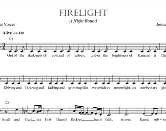 Firelight, A Night Round for Four Voices (Digital PDF Download)