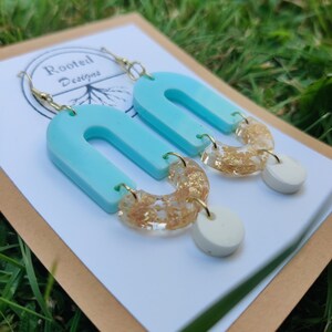 Rotkehlchen Ei Blau und Gold Art Deco Ohrringe | Etsy