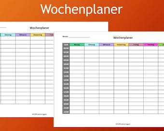 Weekly planner to print yourself in A4