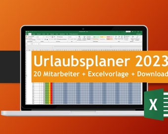 Vacation planner 2023 Excel template for up to 20 employees