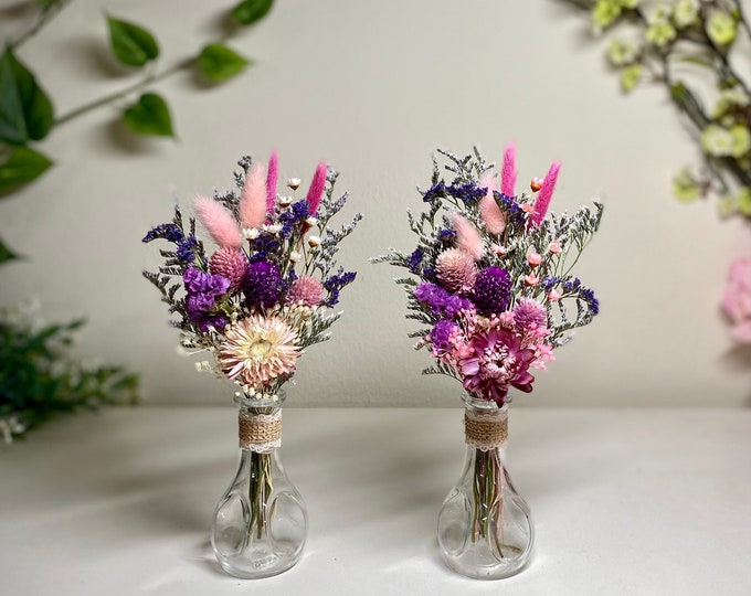 Dried Flower Bouquet /mini Dried Flower Bouquet With Vase/mini Dried