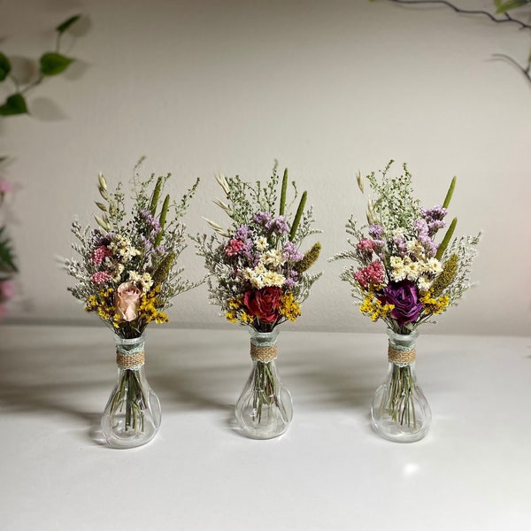 Spring Day Bouquet/Dried flower bouquet with vase /Dried flower arrangements/Centerpieces/Home Decor/Gift