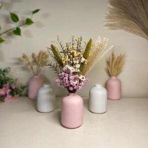 Ceramic Bud Vase/Dried flower bouquet with vase /Mini Dried flower Bouquet/Flower arrangements/Centerpieces/Home Decor/Gift