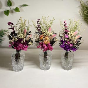 Dried Flower/Preserved Plant Bouquet with Vase/Rose/Small Dried flower bouquet/Dried flower arrangements/Dried flower bouquet/Home Decor/Gif