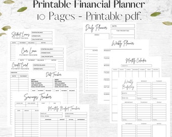 Planificateur financier, suivi du remboursement de la dette, planificateur budgétaire, planificateur productif imprimable